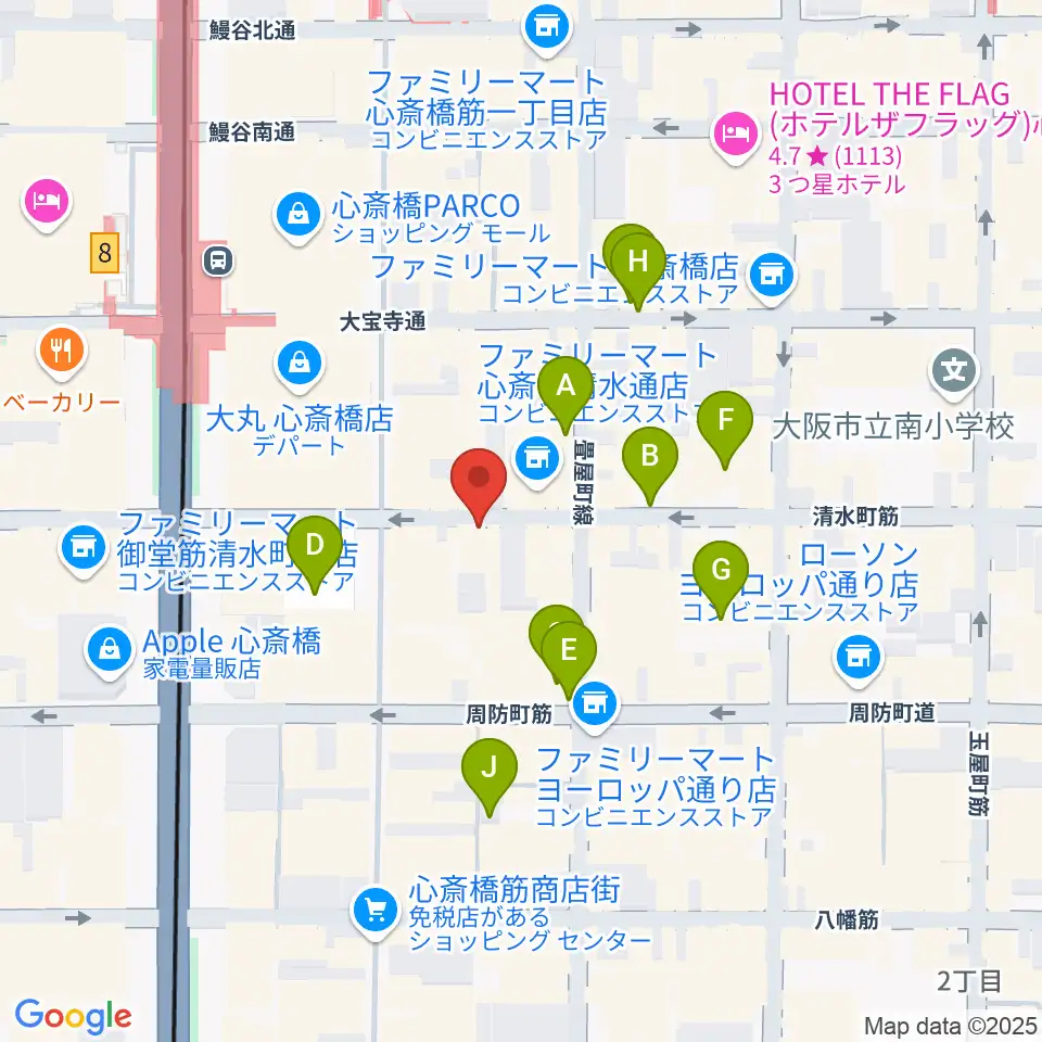 国際楽器社周辺の駐車場・コインパーキング一覧地図