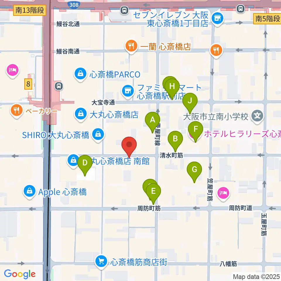 国際楽器社周辺の駐車場・コインパーキング一覧地図
