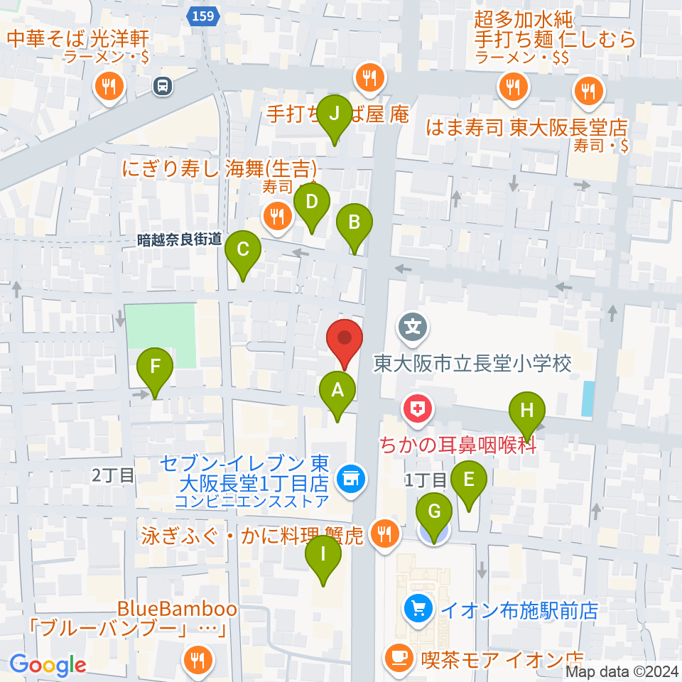 小阪楽器店 布施本店周辺の駐車場・コインパーキング一覧地図