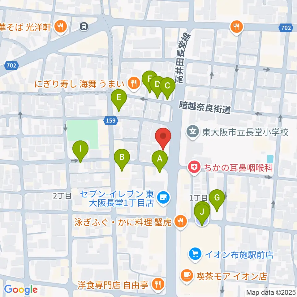 小阪楽器店 布施本店周辺の駐車場・コインパーキング一覧地図