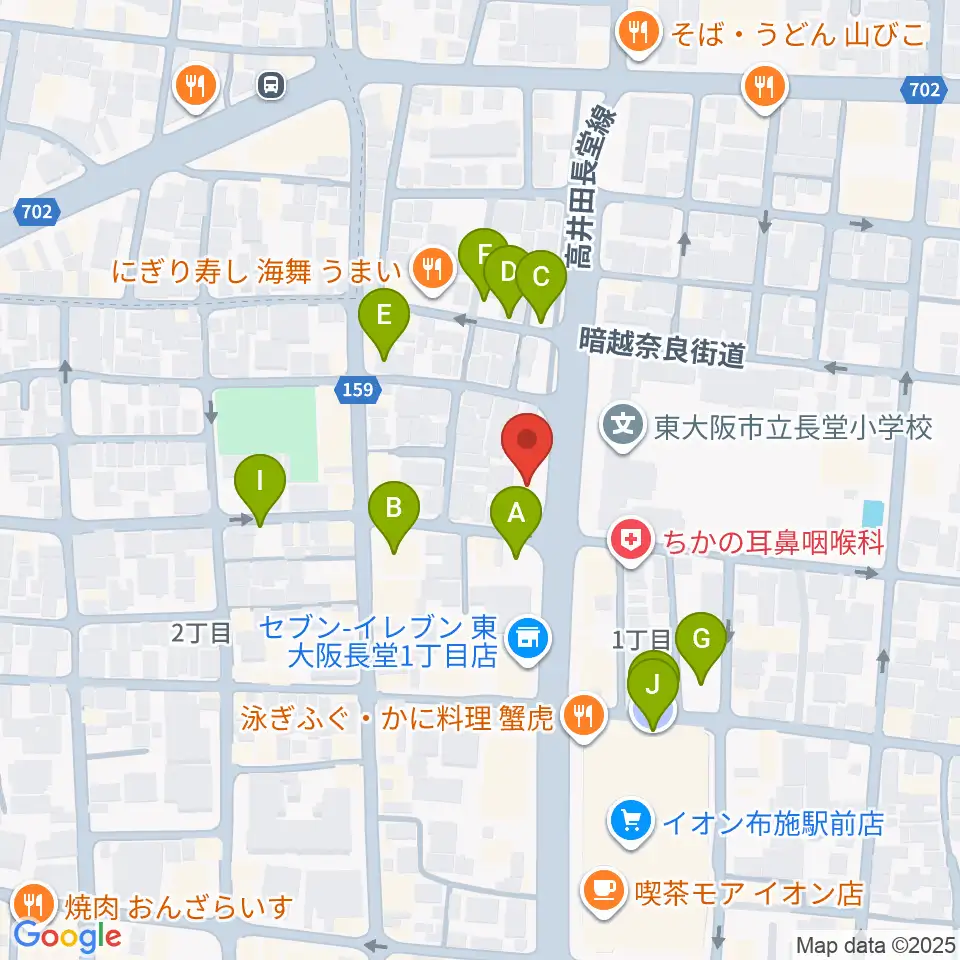 小阪楽器店 布施本店周辺の駐車場・コインパーキング一覧地図