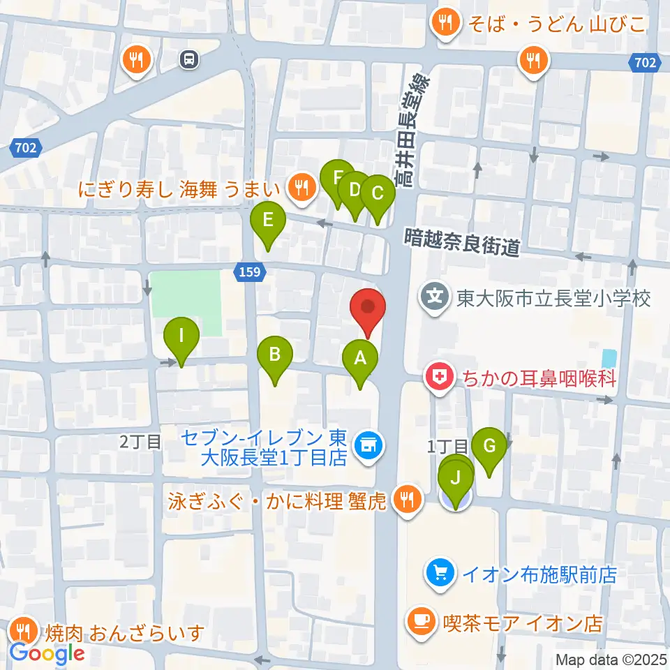 小阪楽器店 布施本店周辺の駐車場・コインパーキング一覧地図