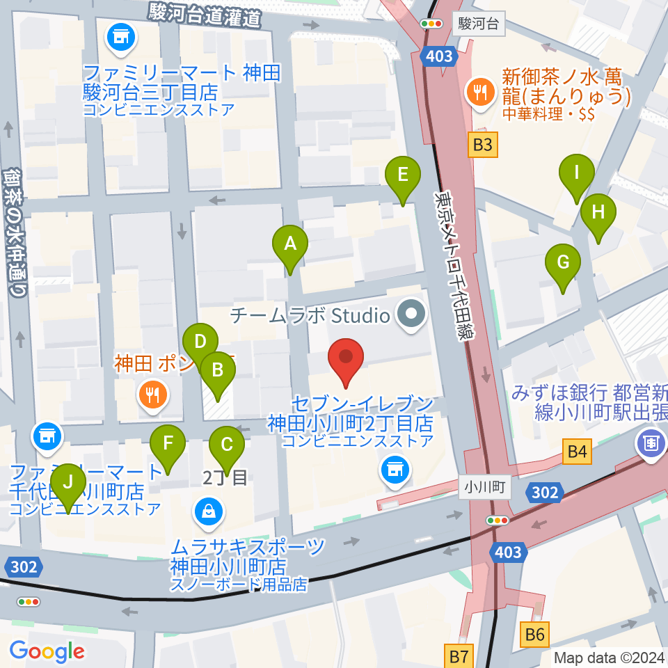 ラックギター周辺の駐車場・コインパーキング一覧地図