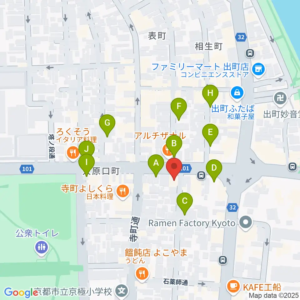 マツヲ楽器周辺の駐車場・コインパーキング一覧地図