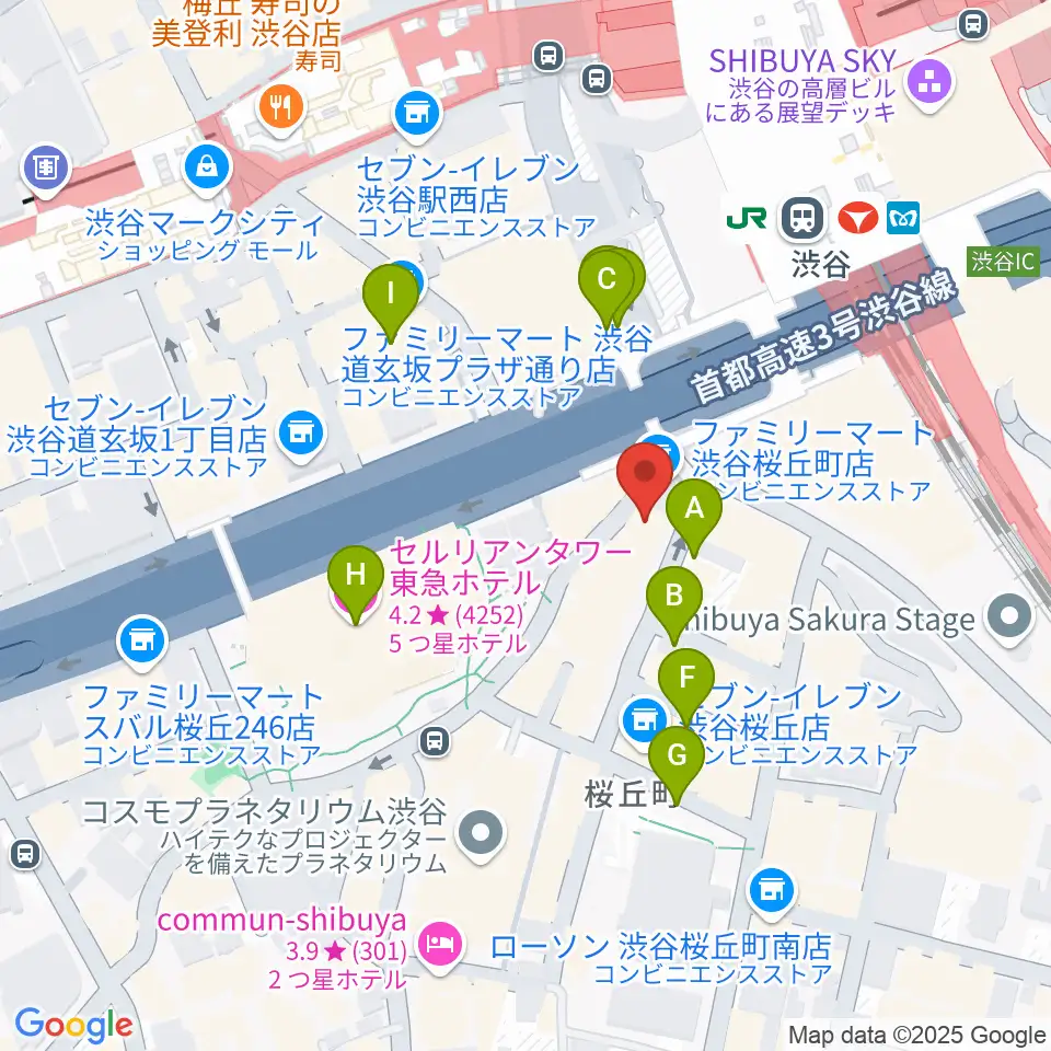 イケベ楽器店 鍵盤堂・パワーレック・パワーDJ's周辺の駐車場・コインパーキング一覧地図