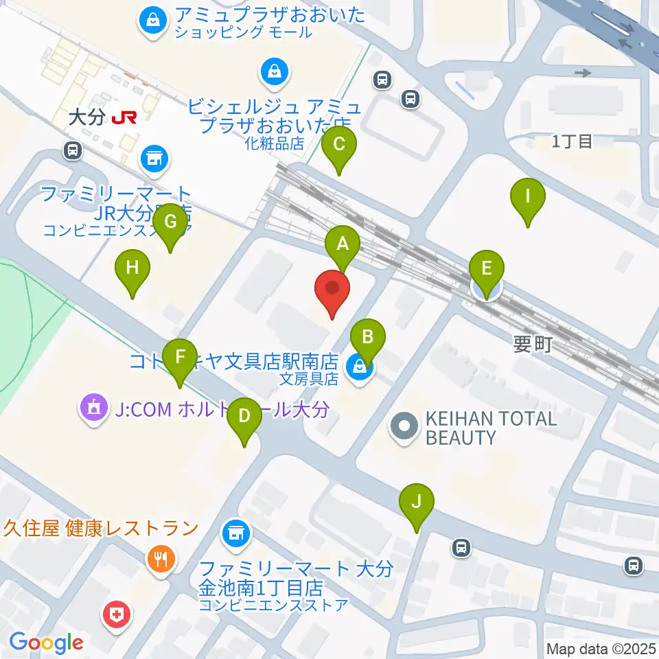 ミュージックストアナガト大分店周辺の駐車場・コインパーキング一覧地図