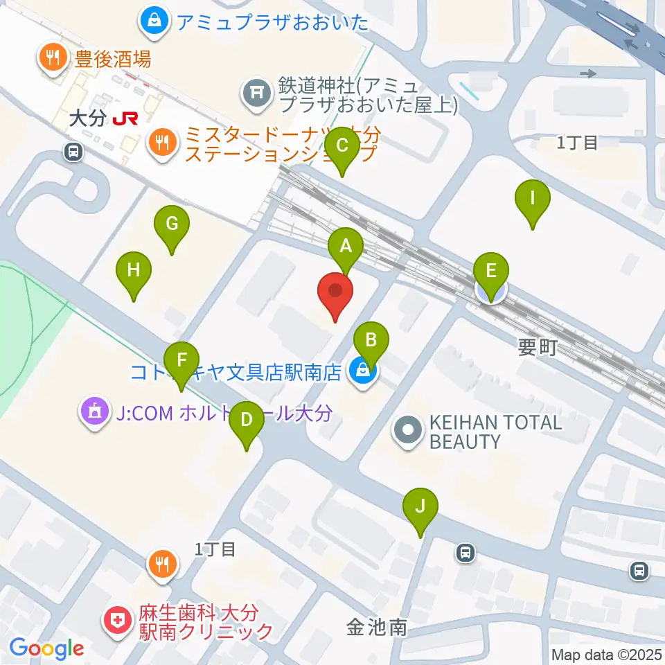 ミュージックストアナガト大分店周辺の駐車場・コインパーキング一覧地図