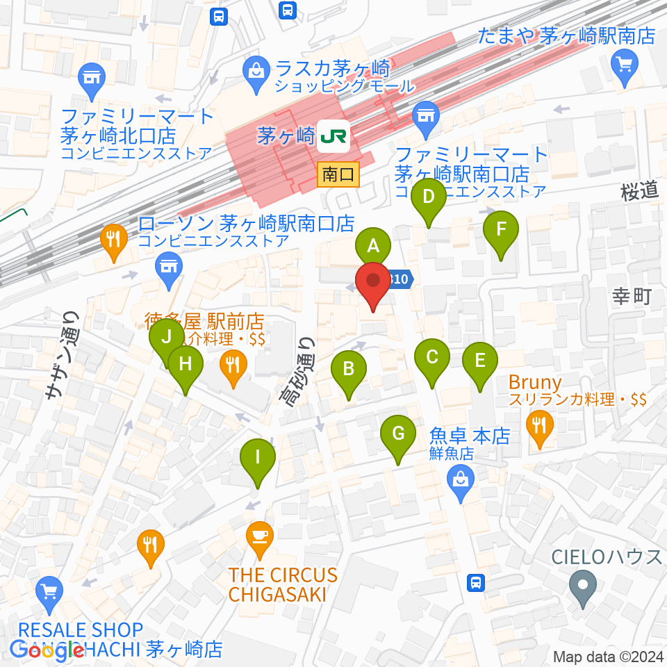 長谷川楽器本店周辺の駐車場・コインパーキング一覧地図