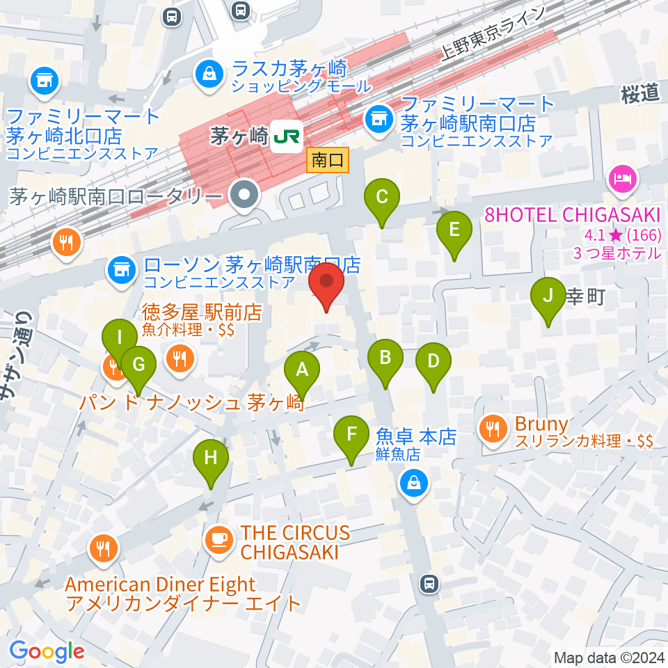 長谷川楽器本店周辺の駐車場・コインパーキング一覧地図