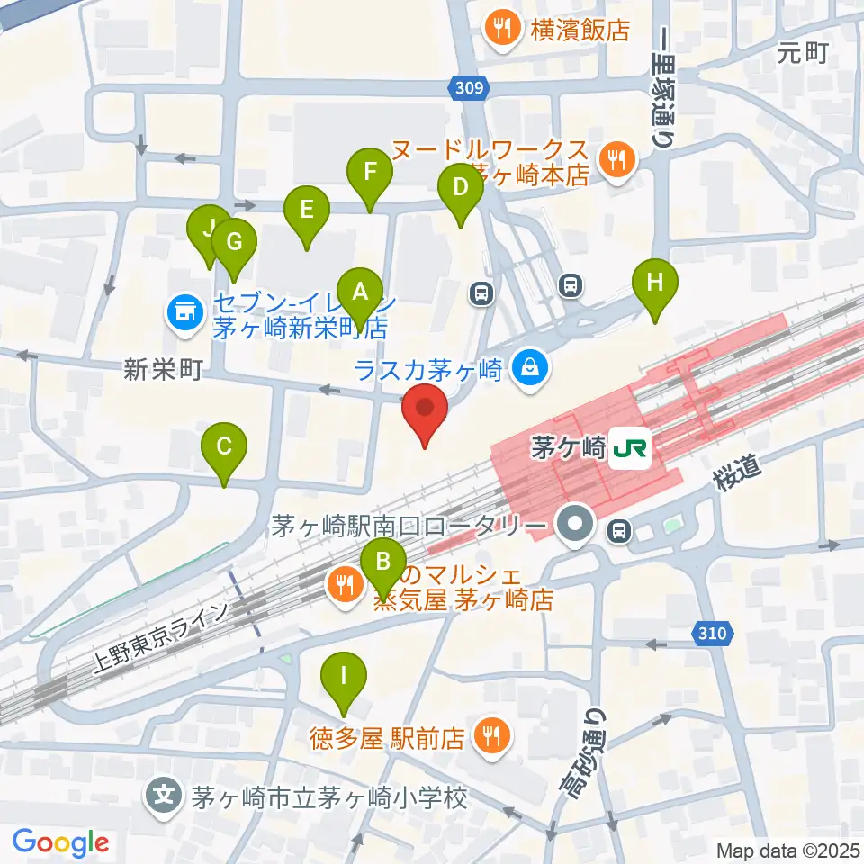 長谷川楽器北口店周辺の駐車場・コインパーキング一覧地図