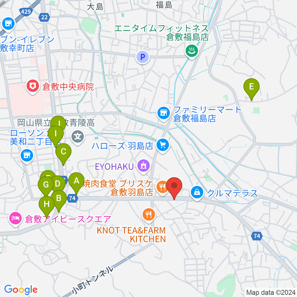 六ツ森楽器店周辺の駐車場・コインパーキング一覧地図