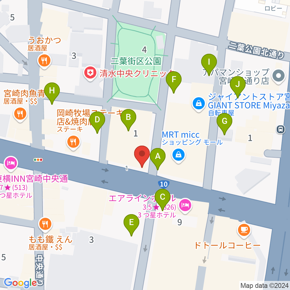 西村楽器 micc本店周辺の駐車場・コインパーキング一覧地図