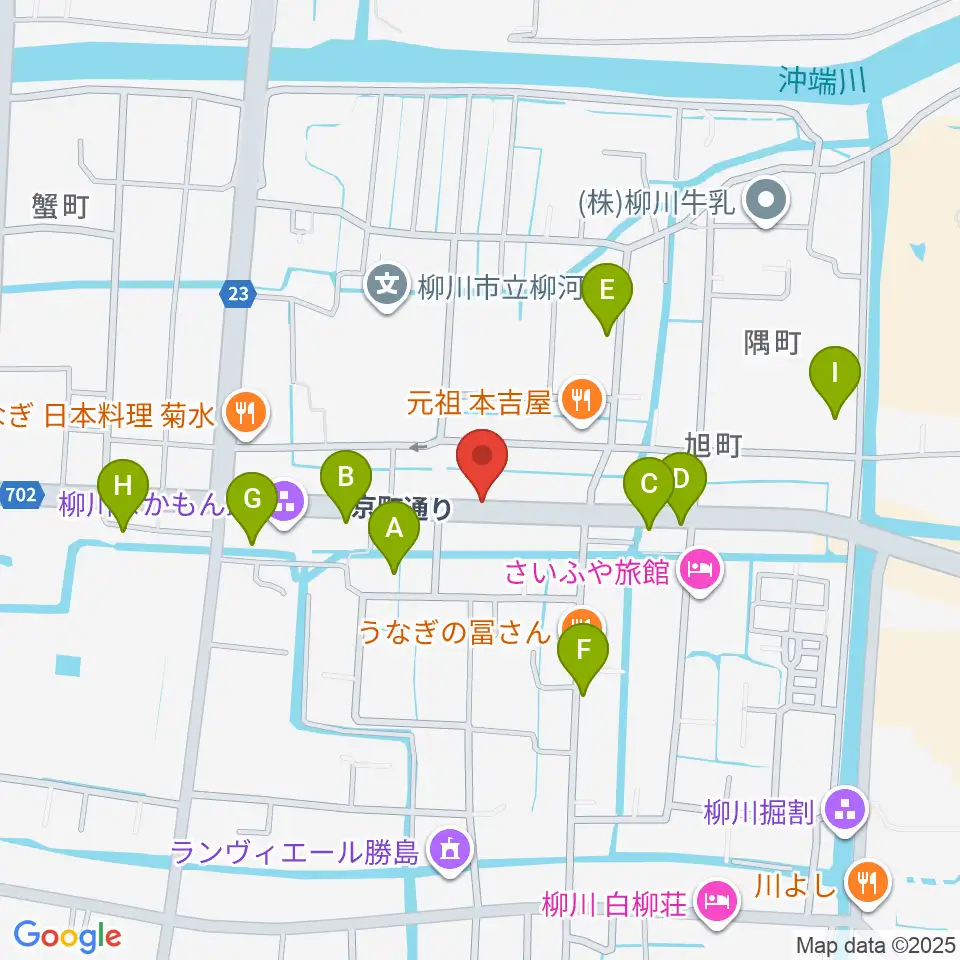 小川楽器 柳川店周辺の駐車場・コインパーキング一覧地図