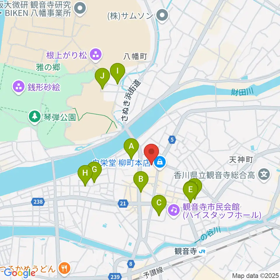オオサカヤ 観音寺本店周辺の駐車場・コインパーキング一覧地図