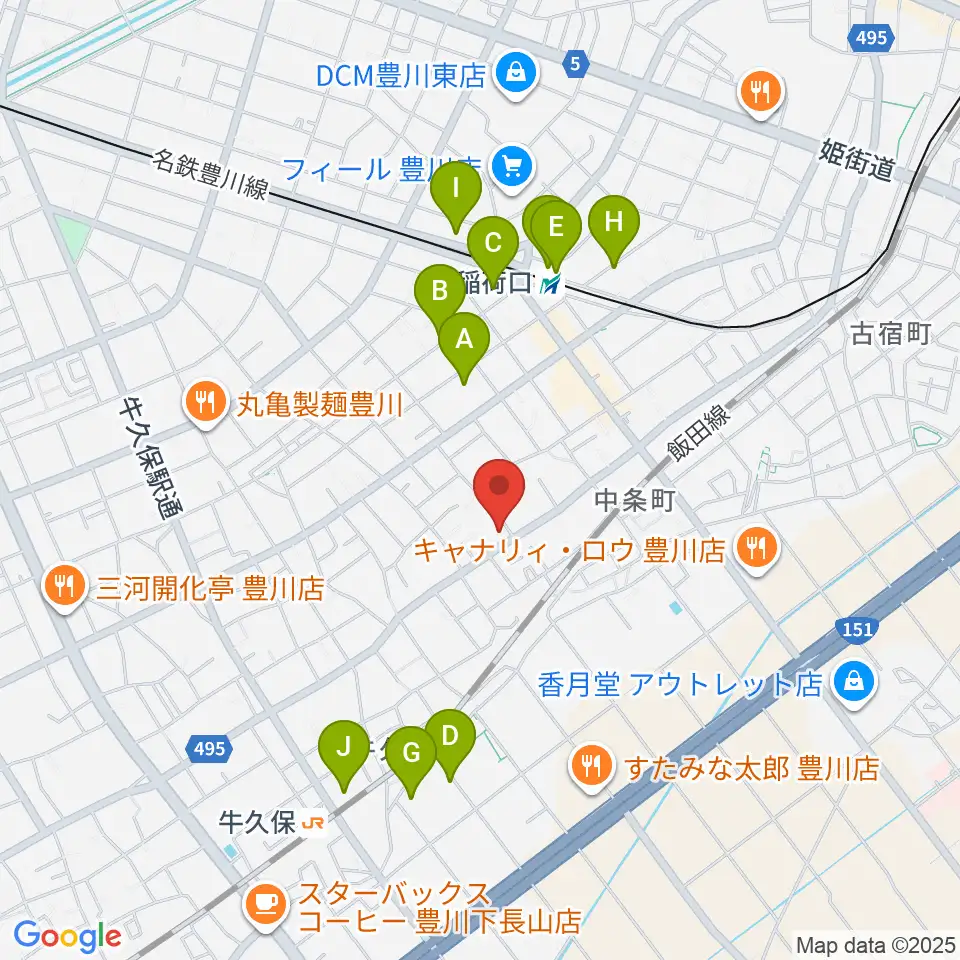 オリエント楽器 豊川店周辺の駐車場・コインパーキング一覧地図