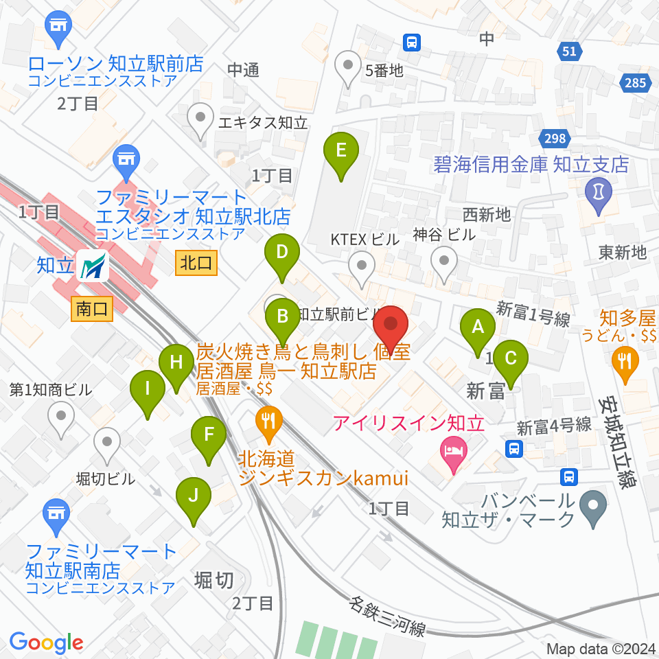 ピアノ百貨知立店周辺の駐車場・コインパーキング一覧地図