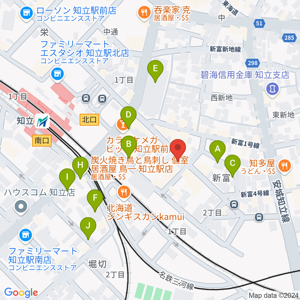 ピアノ百貨知立店周辺の駐車場・コインパーキング一覧地図