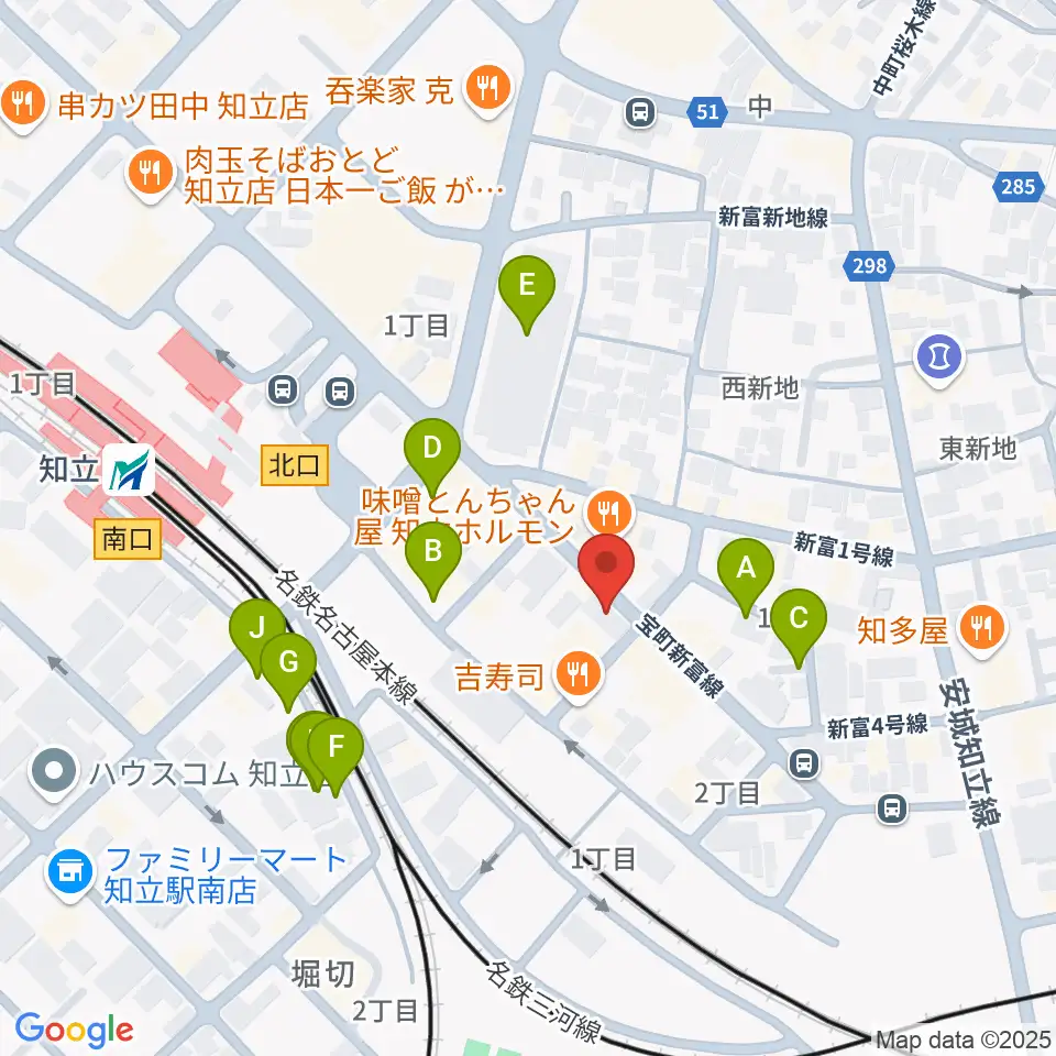 ピアノ百貨知立店周辺の駐車場・コインパーキング一覧地図