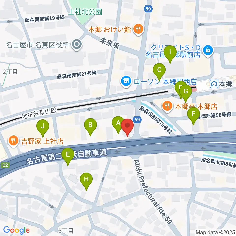 ピアノ百貨 名古屋店周辺の駐車場・コインパーキング一覧地図