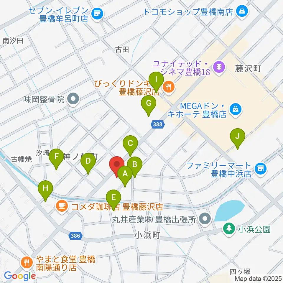 ピアノ百貨 豊橋店周辺の駐車場・コインパーキング一覧地図