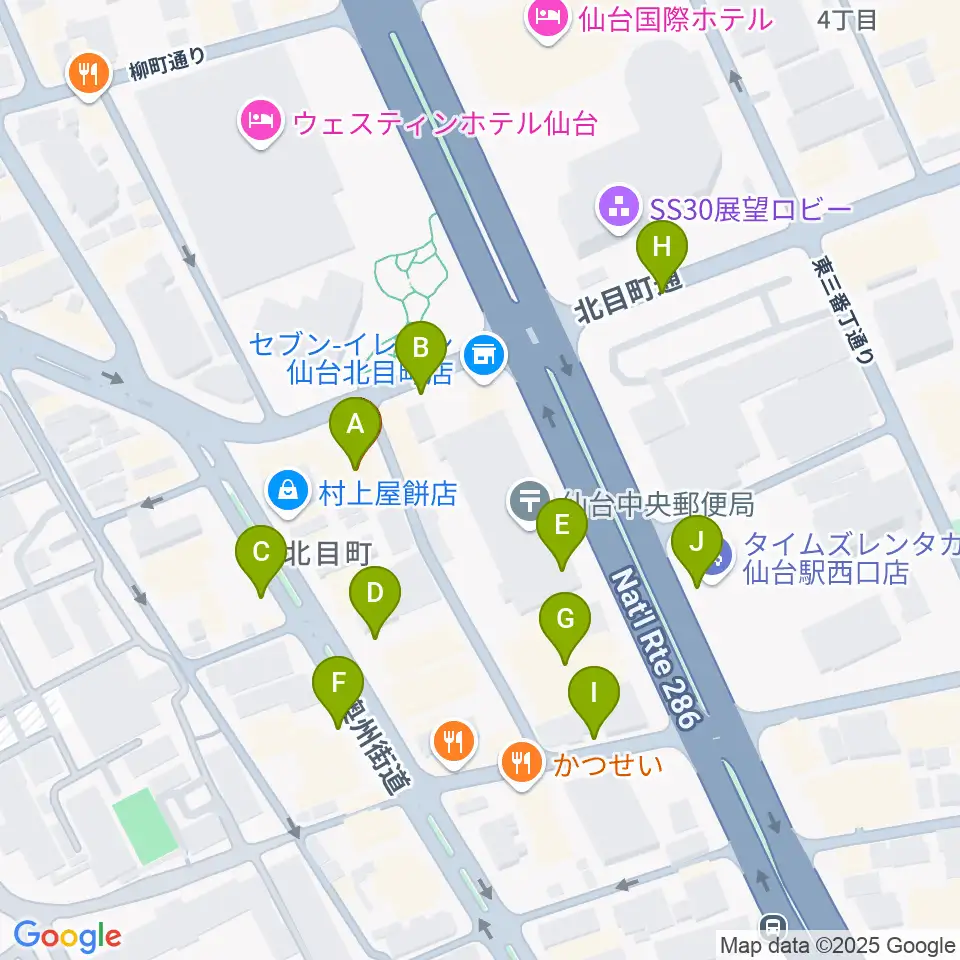 ピアノテック仙台周辺の駐車場・コインパーキング一覧地図