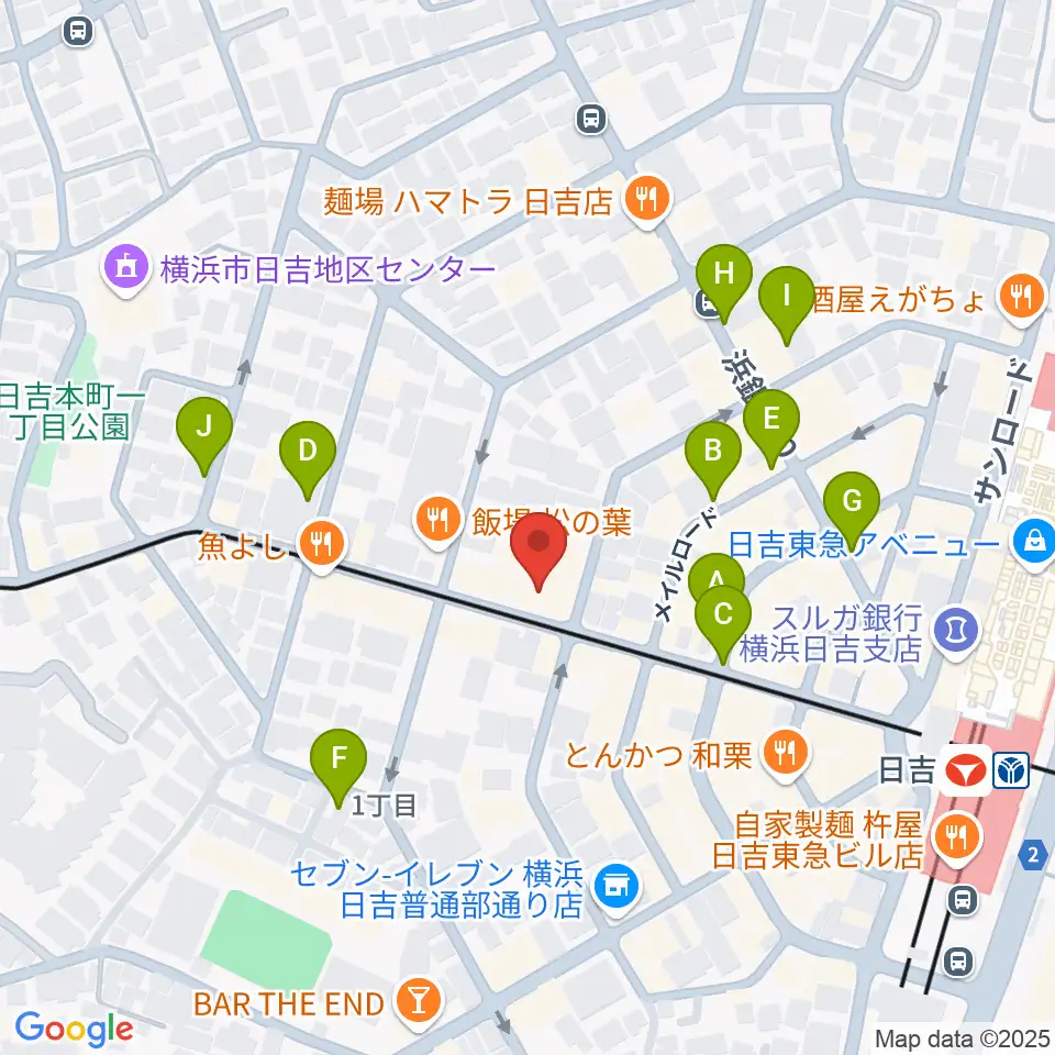 山響楽器店 日吉店周辺の駐車場・コインパーキング一覧地図