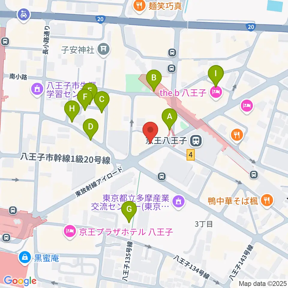 下倉楽器 八王子店周辺の駐車場・コインパーキング一覧地図