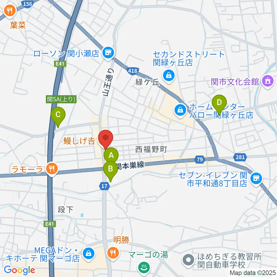 シノダ楽器周辺の駐車場・コインパーキング一覧地図