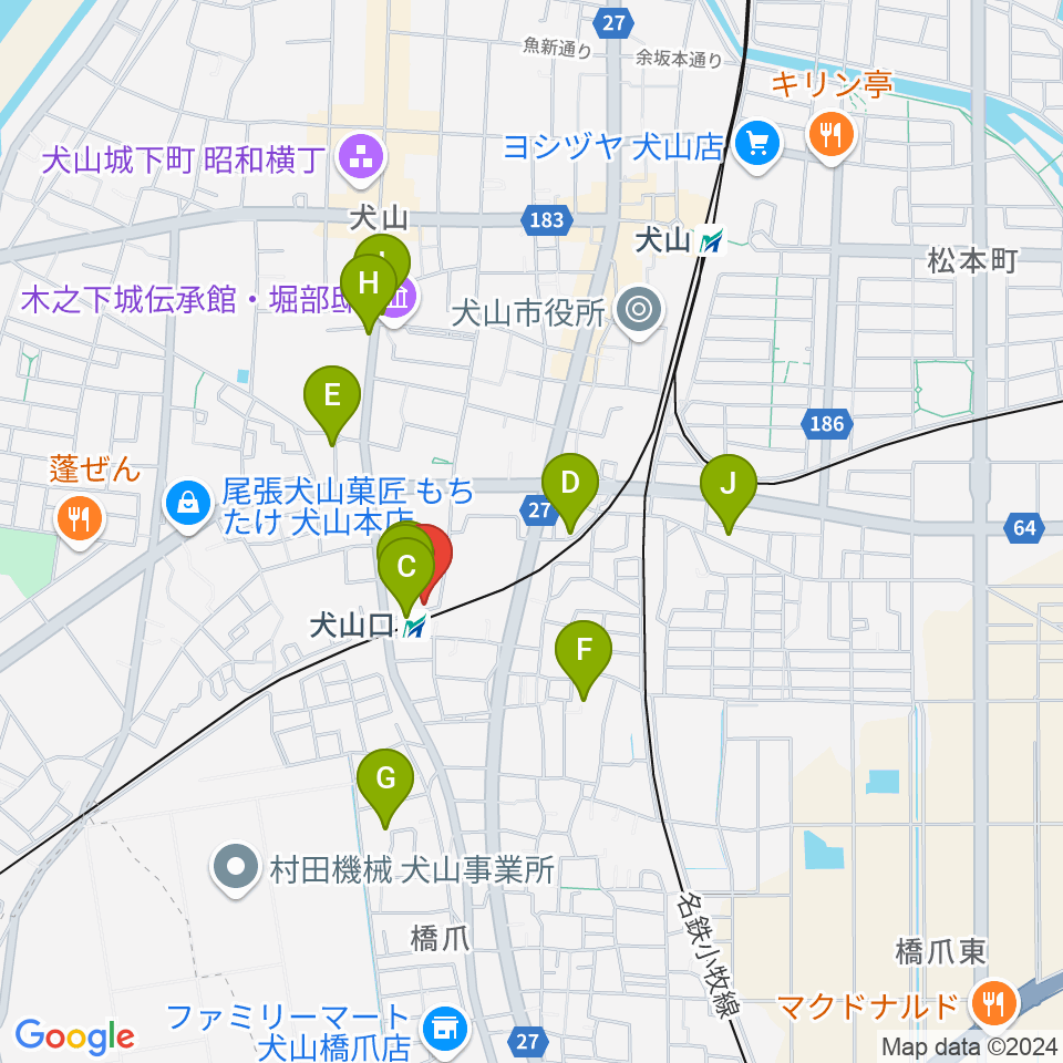 真和楽器周辺の駐車場・コインパーキング一覧地図