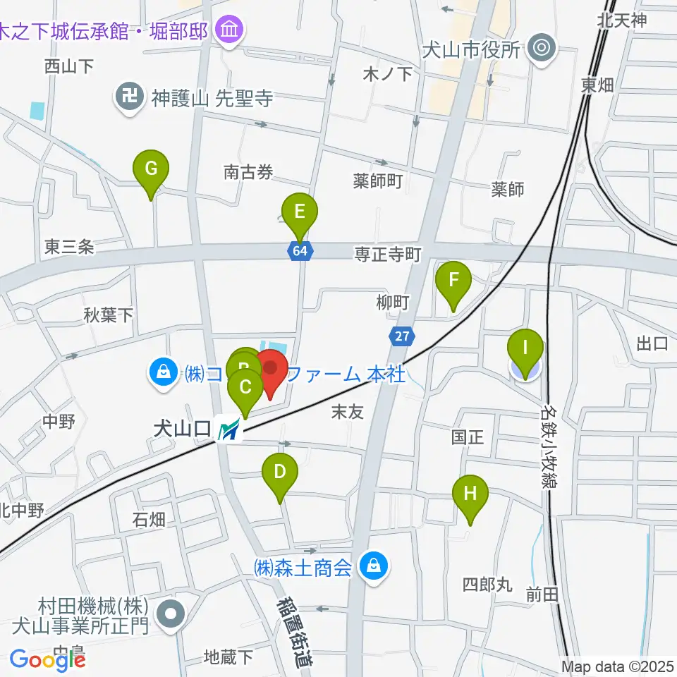 真和楽器周辺の駐車場・コインパーキング一覧地図