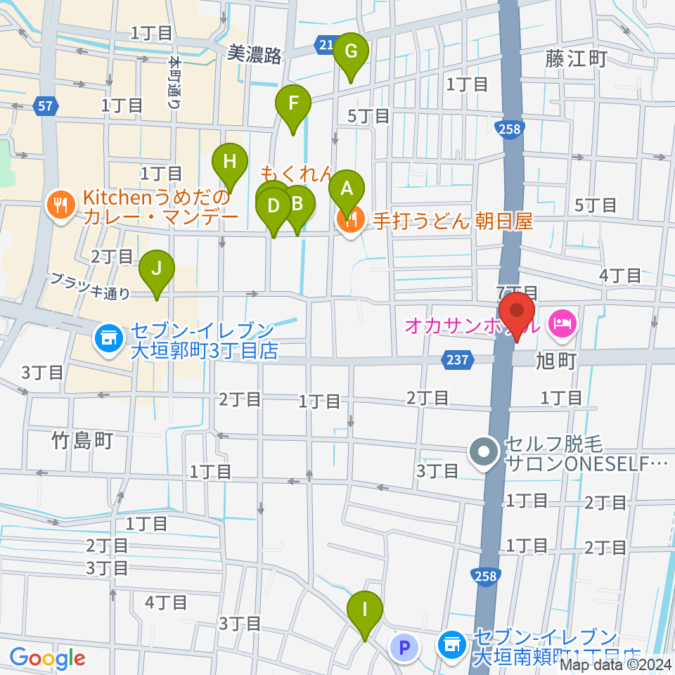 松栄楽器 大垣本店周辺の駐車場・コインパーキング一覧地図