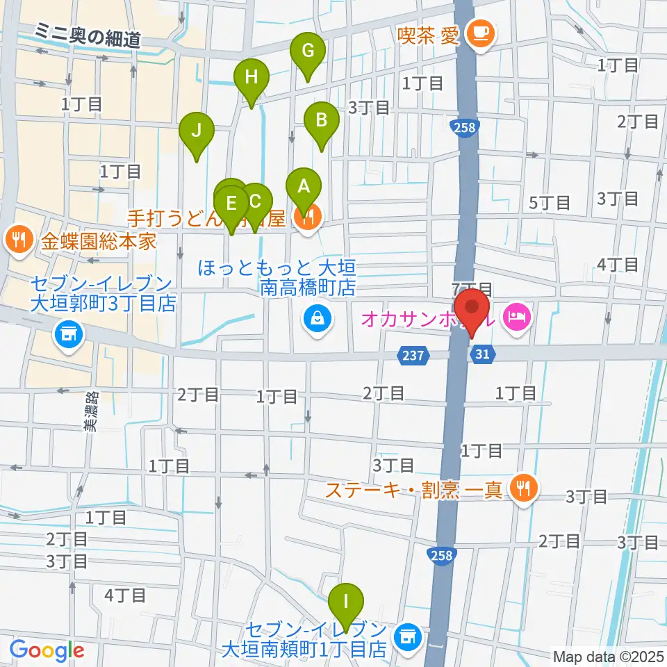 松栄楽器 大垣本店周辺の駐車場・コインパーキング一覧地図