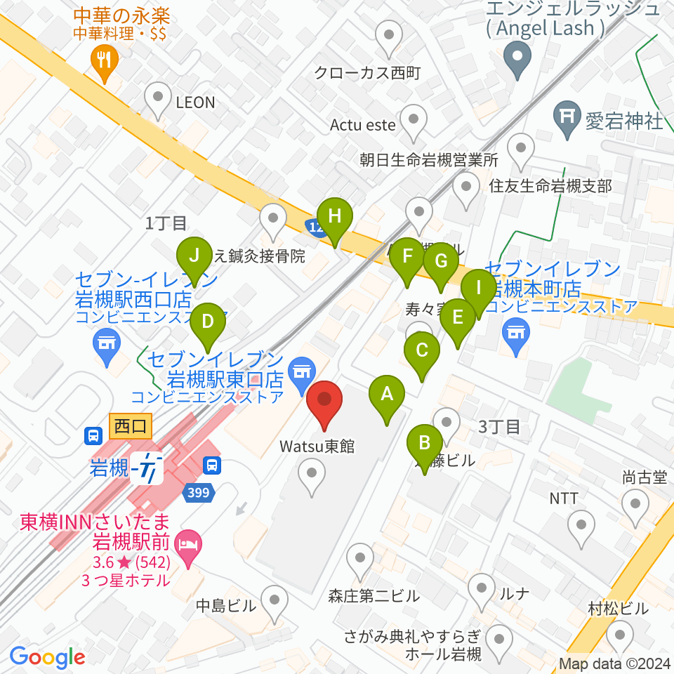 昭和楽器 岩槻店周辺の駐車場・コインパーキング一覧地図