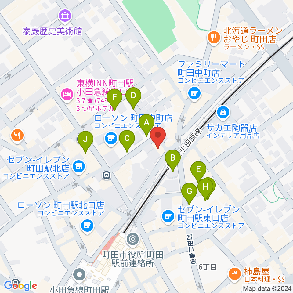 スガナミ楽器 町田店周辺の駐車場・コインパーキング一覧地図