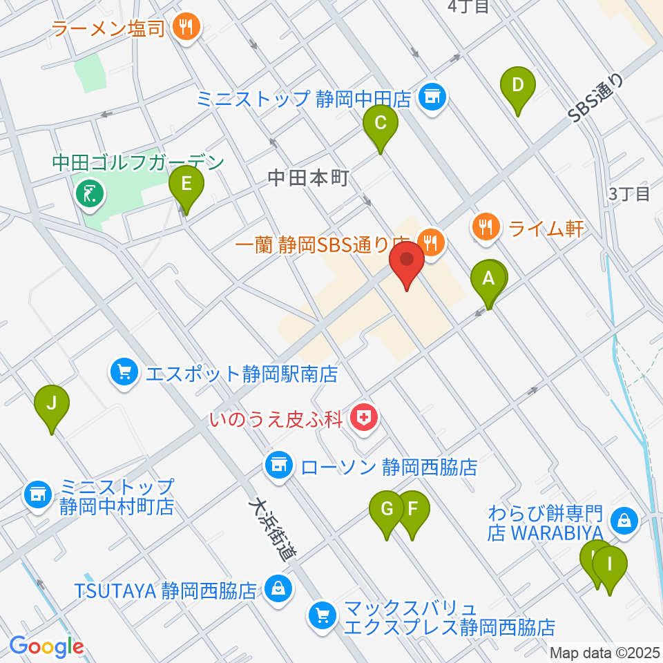 すみやグッディSBS通り店周辺の駐車場・コインパーキング一覧地図