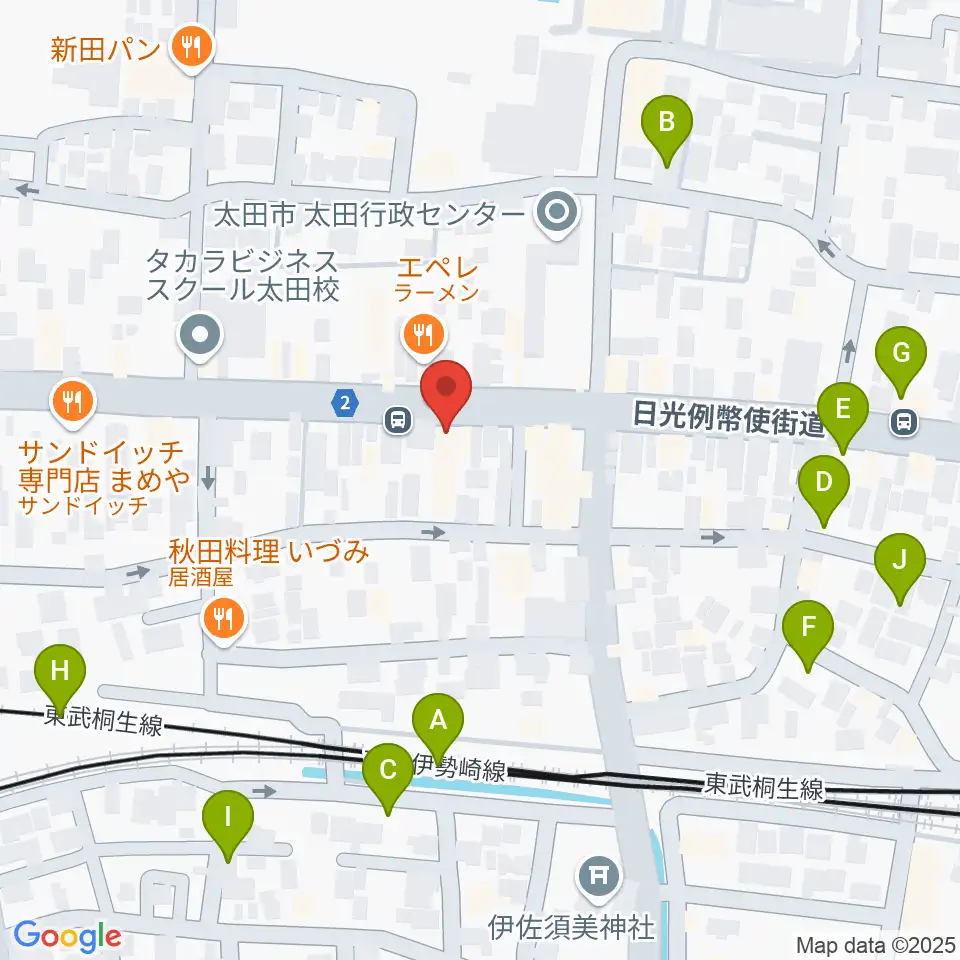 鈴木楽器 太田本町店周辺の駐車場・コインパーキング一覧地図