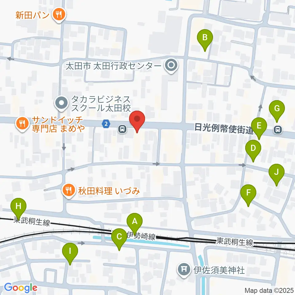 鈴木楽器 太田本町店周辺の駐車場・コインパーキング一覧地図