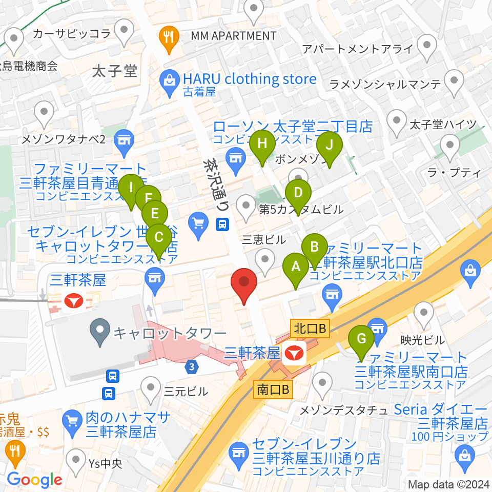 太子堂楽器店周辺の駐車場・コインパーキング一覧地図