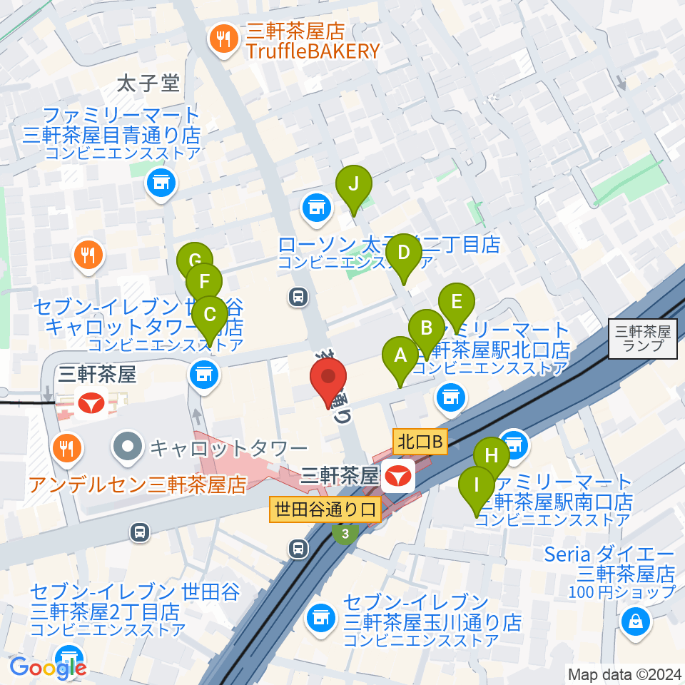 太子堂楽器店周辺の駐車場・コインパーキング一覧地図