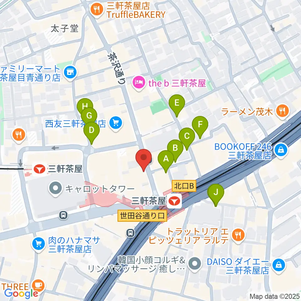 太子堂楽器店周辺の駐車場・コインパーキング一覧地図