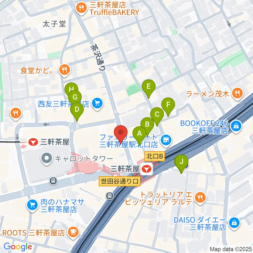 太子堂楽器店周辺の駐車場・コインパーキング一覧地図