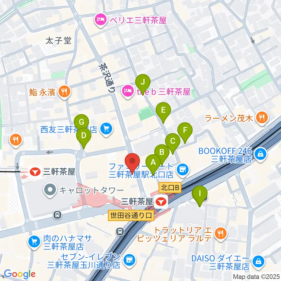 太子堂楽器店周辺の駐車場・コインパーキング一覧地図