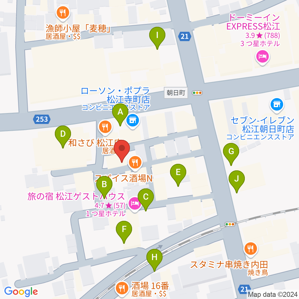 タカキ楽器店周辺の駐車場・コインパーキング一覧地図