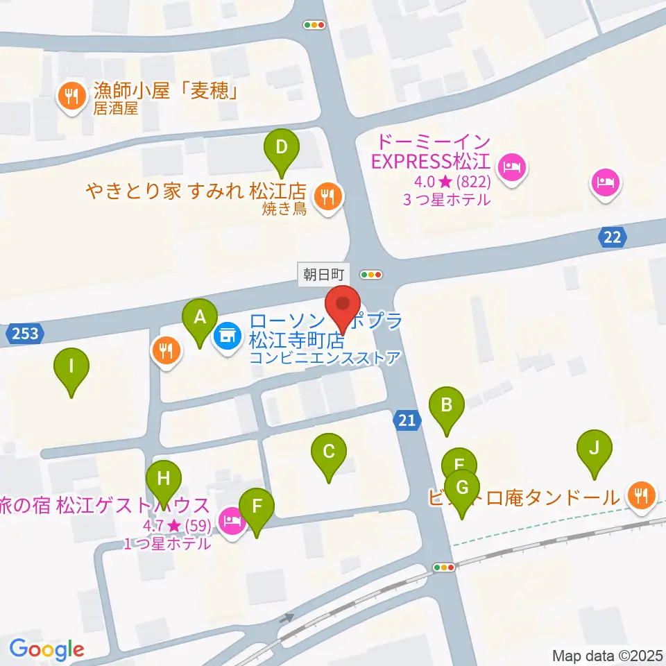タカキ楽器店周辺の駐車場・コインパーキング一覧地図