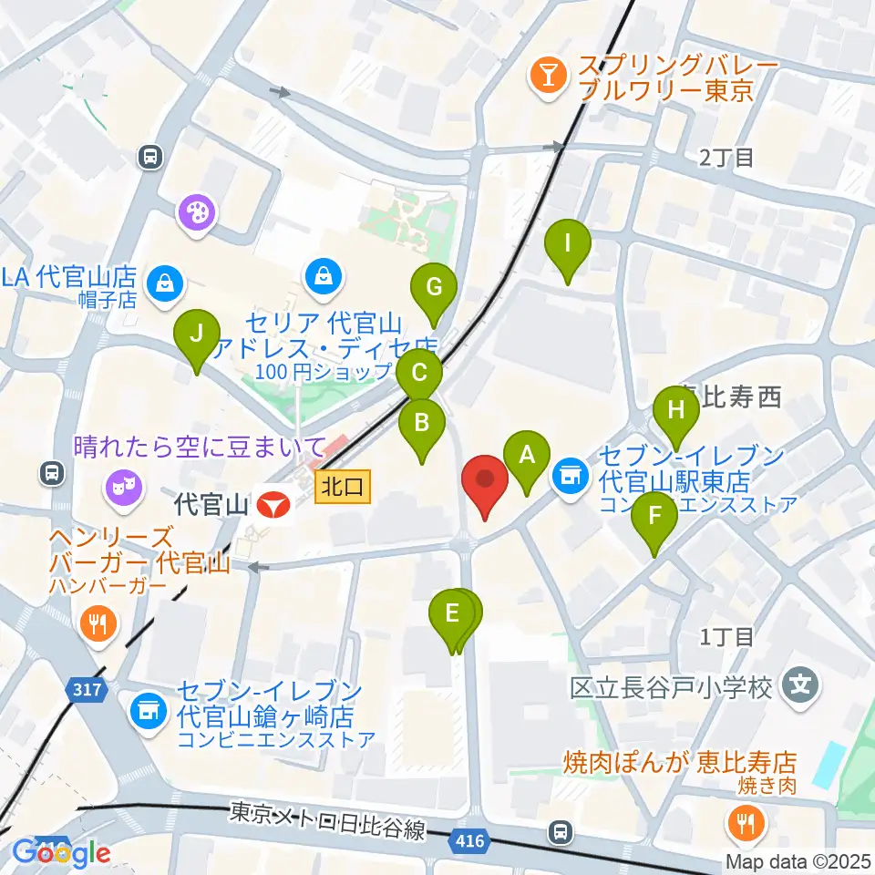 ミュージックプラザ 代官山本店周辺の駐車場・コインパーキング一覧地図