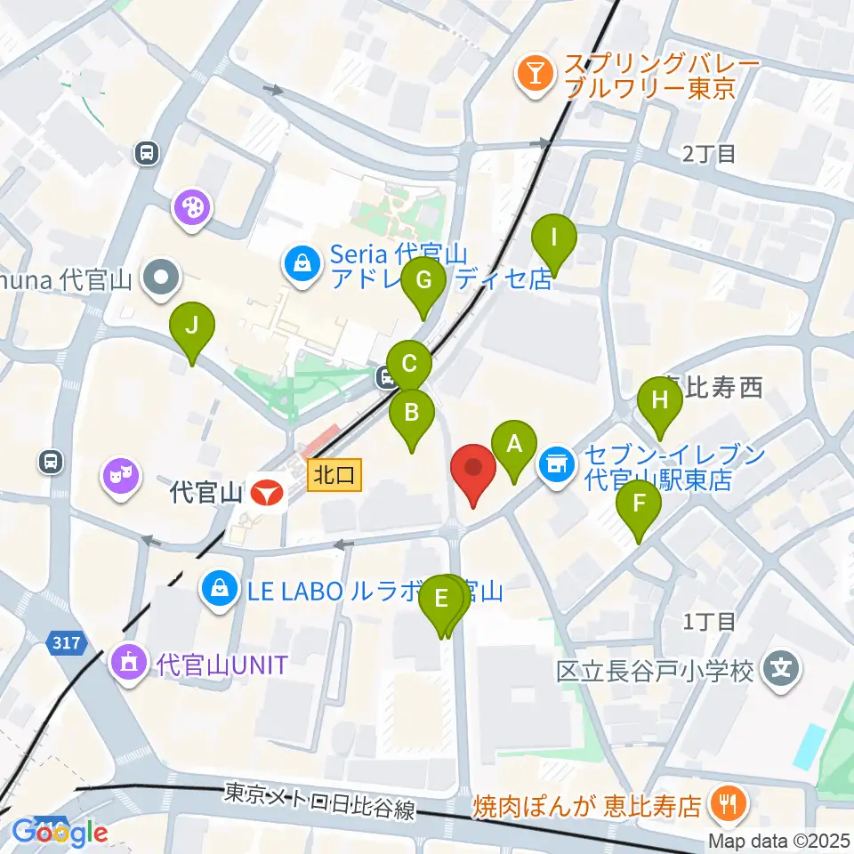 ミュージックプラザ 代官山本店周辺の駐車場・コインパーキング一覧地図