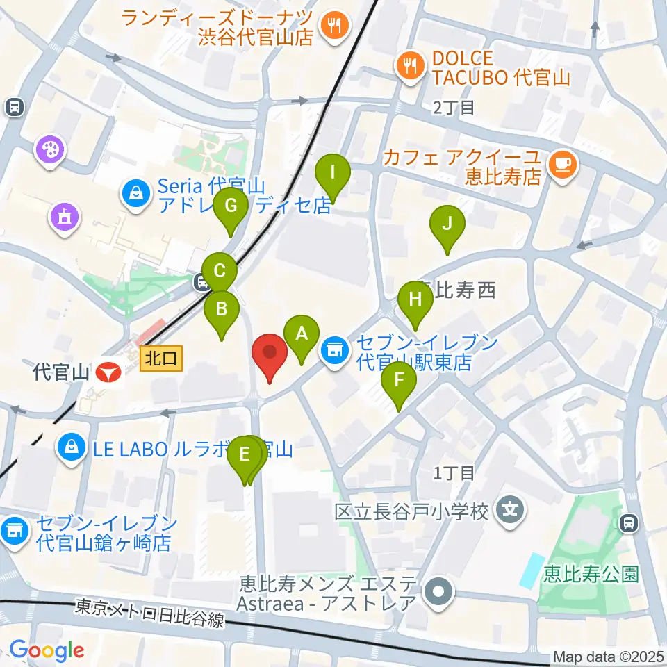 ミュージックプラザ 代官山本店周辺の駐車場・コインパーキング一覧地図