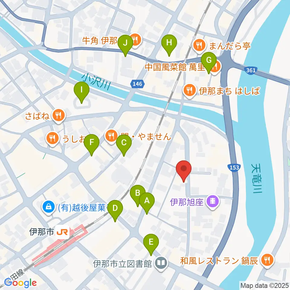 伊那楽器周辺の駐車場・コインパーキング一覧地図