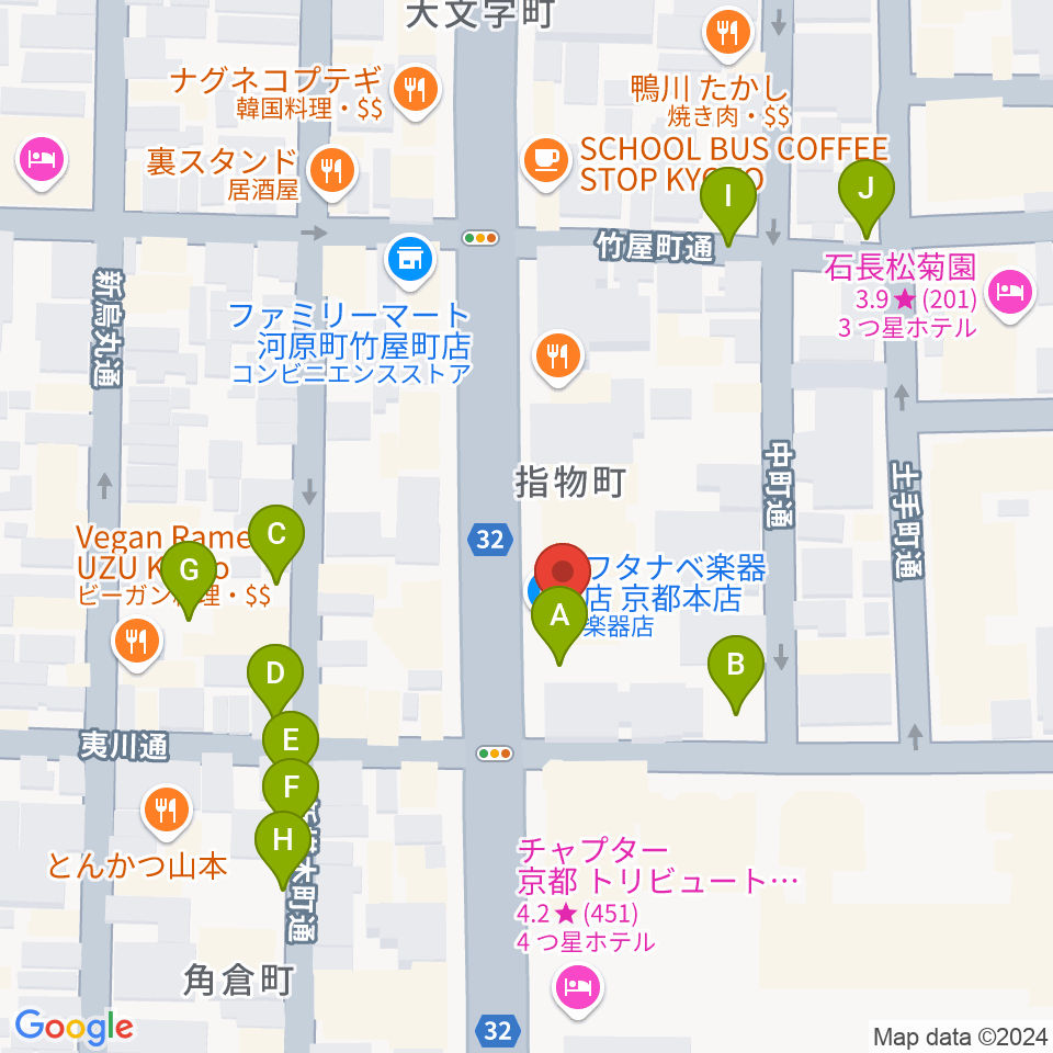 ワタナベ楽器店 京都本店周辺の駐車場・コインパーキング一覧地図