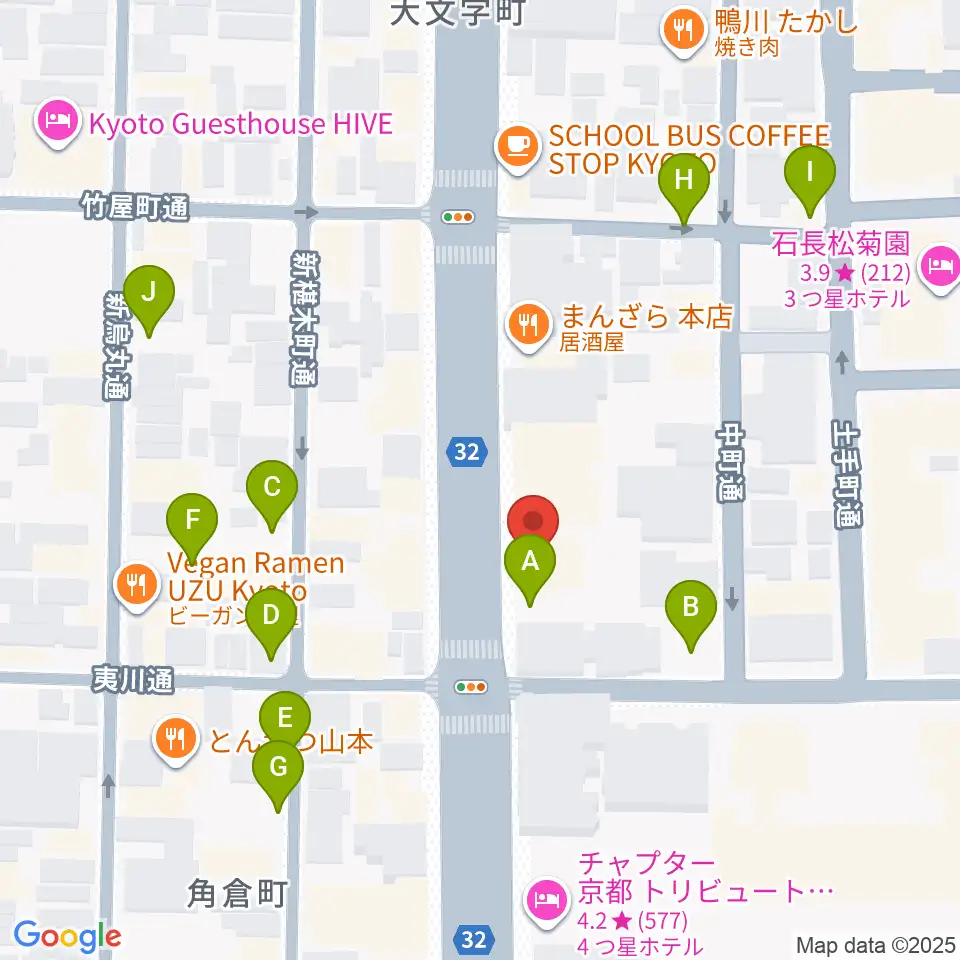 ワタナベ楽器店 京都本店周辺の駐車場・コインパーキング一覧地図
